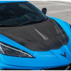 StreetHunter Style Dry Carbon Fiber Front Hood Bonnet For Chevrolet Corvette C8 Stingray Z51 & E-Ray & Z06 Z07 2020-2026
