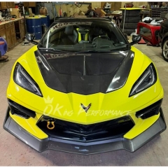 StreetHunter Style Carbon Fiber Front Hood Bonnet For Chevrolet Corvette C8 Stingray Z51 & E-Ray & Z06 Z07 2020-2026