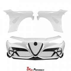GTAM Wide Style Partial Carbon Fiber Front Bumper & Fender For Alfa Romeo Giulia 2016-2023