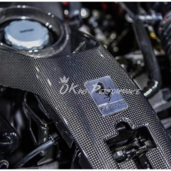Dry Carbon Fiber Engine Bay Lock Latch Cover Replacement For Ferrari F8 Tributo Spider 2019-2022