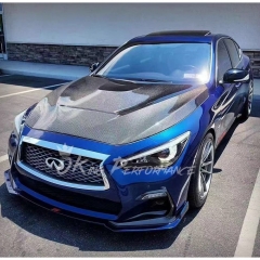 GTS Style Carbon Fiber Hood With Carbon Fiber Vent For Infiniti Q50 2013-2024