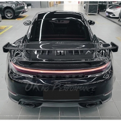 GT3 V2 Style Full Dry Carbon Fiber Rear Spoiler & Engine Cover & Base Lid Set For Porsche 911 Carrera & S 992 992.1 992.2 2019-2028
