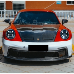 GT3 Style Front Bumper For Porsche 911 Carrera & S & Turbo S 992 992.1 992.2 2019-2028 Partial Visible Dry Carbon Fiber Version