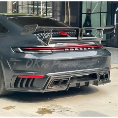 TopCar Style Rear Bumper For Porsche 911 Carrera & S 992 992.1 2019-2023 Partial Visible Dry Carbon Fiber Version