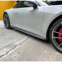 GT3 Style Dry Carbon Fiber Side Skirt For Porsche 911 Carrera & S 992 992.1 992.2 2019-2028