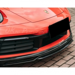 TechArt Style Dry Carbon Fiber Front Lip For Porsche 911 992 Carrera S 2019-2023
