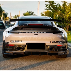 GT3 Style Full Dry Carbon Fiber Rear Spoiler & Engine Cover & Base Lid Set For Porsche 911 Carrera & S 992 992.1 992.2 2019-2028