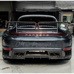 TopCar Style Rear Bumper For Porsche 911 Carrera & S 992 992.1 2019-2023 Partial Visible Dry Carbon Fiber Version
