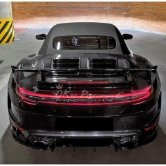 TopCar Style Dry Carbon Fiber Rear Spoiler Wing & Base Lid & Engine Cover For Porsche 911 Carrera & S 992 992.1 992.2 2019-2028