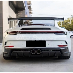 GT3 Style Rear Bumper Assemble For Porsche 911 Carrera & S 992 992.1 2019-2023 Partial Visible Dry Carbon Fiber Version