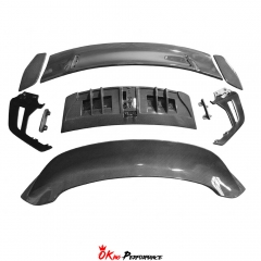 GT3 V2 Style Full Dry Carbon Fiber Rear Spoiler & Engine Cover & Base Lid Set For Porsche 911 Carrera & S 992 992.1 992.2 2019-2028