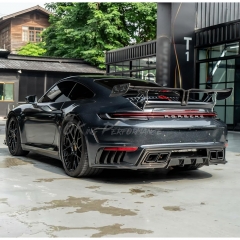 Techart Style Rear Spoiler Wing For Porsche 911 Carrera & S 992 992.1 992.2 2019-2028 Partial Visible Dry Carbon Fiber Version