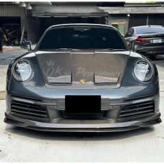 Z007 Style Dry Carbon Fiber Front Lip For Porsche 911 Carrera 992 992.1 2019-2023