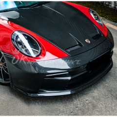 GT3 Style Full Dry Carbon Fiber Front Bumper For Porsche 911 Carrera & S & Turbo S 992 992.1 992.2 2019-2028 Partial Visible Dry Carbon Fiber Version