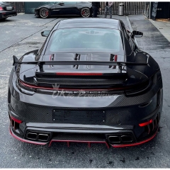 TopCar Style Dry Carbon Fiber Rear Spoiler Wing & Base Lid & Engine Cover For Porsche 911 Carrera & S 992 992.1 992.2 2019-2028