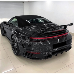 TopCar Style Dry Carbon Fiber Rear Spoiler Wing & Base Lid & Engine Cover For Porsche 911 Carrera & S 992 992.1 992.2 2019-2028