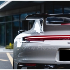 Sport Design Style Dry Carbon Fiber Rear Spoiler Wing With Primered Base Lid For Porsche 911 Carrera & S 992 992.1 992.2 2019-2028