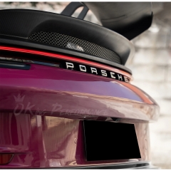 GT3 Style Full Dry Carbon Fiber Rear Spoiler & Engine Cover & Base Lid Set For Porsche 911 Carrera & S 992 992.1 992.2 2019-2028
