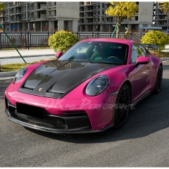 GT3 Style Front Bumper For Porsche 911 Carrera & S & Turbo S 992 992.1 992.2 2019-2028 Partial Visible Dry Carbon Fiber Version