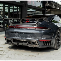 Techart Style Rear Spoiler Wing For Porsche 911 Carrera & S 992 992.1 992.2 2019-2028 Partial Visible Dry Carbon Fiber Version