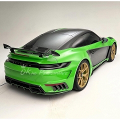 TopCar Style Rear Spoiler Wing & Base Lid & Engine Cover For Porsche 911 Carrera & S 992 992.1 992.2 2019-2028 Partial Visible Dry Carbon Fiber Version