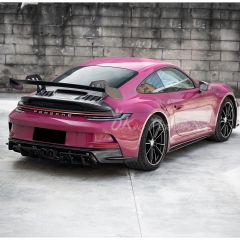 GT3 Style Full Dry Carbon Fiber Rear Spoiler & Engine Cover & Base Lid Set For Porsche 911 Carrera & S 992 992.1 992.2 2019-2028