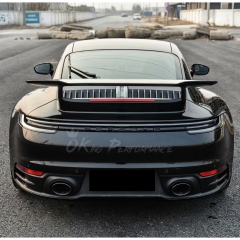 Sport Design Style Dry Carbon Fiber Rear Spoiler Wing With Primered Base Lid For Porsche 911 Carrera & S 992 992.1 992.2 2019-2028