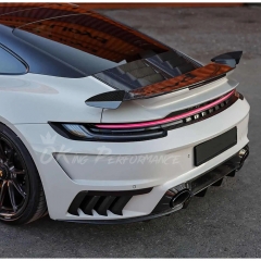 TopCar Style Rear Spoiler Wing & Base Lid & Engine Cover For Porsche 911 Carrera & S 992 992.1 992.2 2019-2028 Partial Visible Dry Carbon Fiber Version