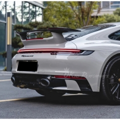 Sport Design Style Dry Carbon Fiber Rear Spoiler Wing With Primered Base Lid For Porsche 911 Carrera & S 992 992.1 992.2 2019-2028
