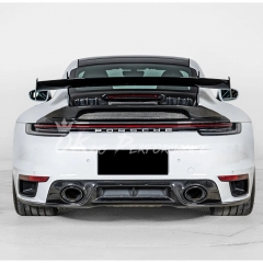 GT3 Style Full Dry Carbon Fiber Rear Spoiler & Engine Cover & Base Lid Set For Porsche 911 Carrera & S 992 992.1 992.2 2019-2028