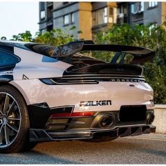 GT3 Style Full Dry Carbon Fiber Rear Spoiler & Engine Cover & Base Lid Set For Porsche 911 Carrera & S 992 992.1 992.2 2019-2028
