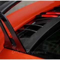 GT3 V2 Style Full Dry Carbon Fiber Rear Spoiler & Engine Cover & Base Lid Set For Porsche 911 Carrera & S 992 992.1 992.2 2019-2028