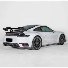 GT3 Style Full Dry Carbon Fiber Rear Spoiler & Engine Cover & Base Lid Set For Porsche 911 Carrera & S 992 992.1 992.2 2019-2028