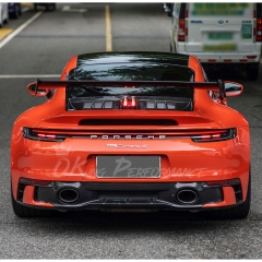 GT3 V2 Style Full Dry Carbon Fiber Rear Spoiler & Engine Cover & Base Lid Set For Porsche 911 Carrera & S 992 992.1 992.2 2019-2028