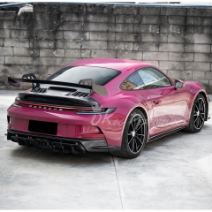 GT3 Style Rear Bumper Assemble For Porsche 911 Carrera & S 992 992.1 2019-2023 Partial Visible Dry Carbon Fiber Version