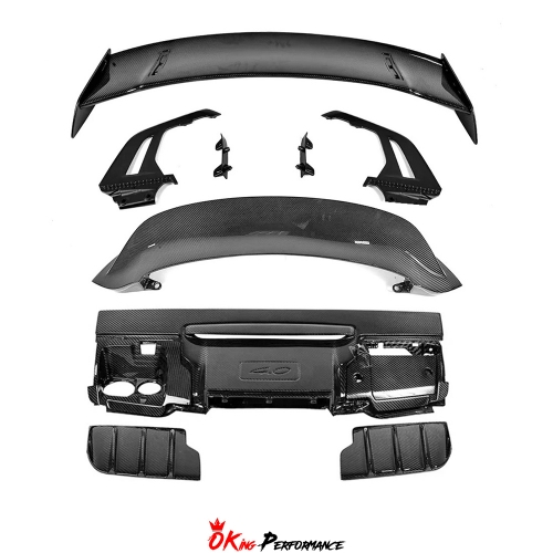 GT3 Style Full Dry Carbon Fiber Rear Spoiler & Engine Cover & Base Lid Set For Porsche 911 Carrera & S 992 992.1 992.2 2019-2028