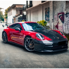 GT3 Style Full Dry Carbon Fiber Front Bumper For Porsche 911 Carrera & S & Turbo S 992 992.1 992.2 2019-2028 Partial Visible Dry Carbon Fiber Version