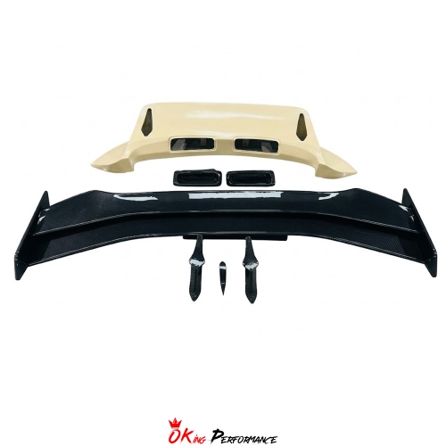 Ghost Style Dry Carbon Fiber Rear Spoiler Wing & Base Lid For Porsche 911 Carrera & S 992 992.1 992.2 2019-2028