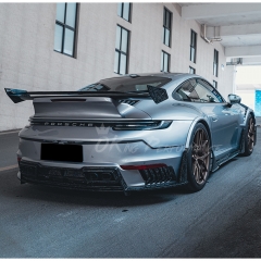 Ghost Style Dry Carbon Fiber Rear Spoiler Wing & Base Lid For Porsche 911 Carrera & S 992 992.1 992.2 2019-2028