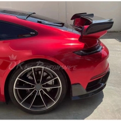 TechArt GTstreet R Style Rear Spoiler Wing & Base Lid & Engine Cover For Porsche 911 Carrera & S 992 992.1 992.2 2019-2028 Partial Visible Dry Carbon Fiber Version