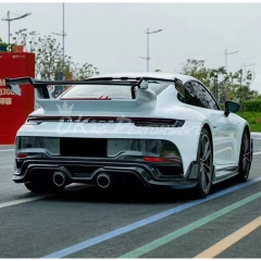 TechArt GTstreet R Style Front Bumper For Porsche 911 Carrera & S & Turbo S 992 992.1 992.2 2019-2028 Partial Visible Dry Carbon Fiber Version