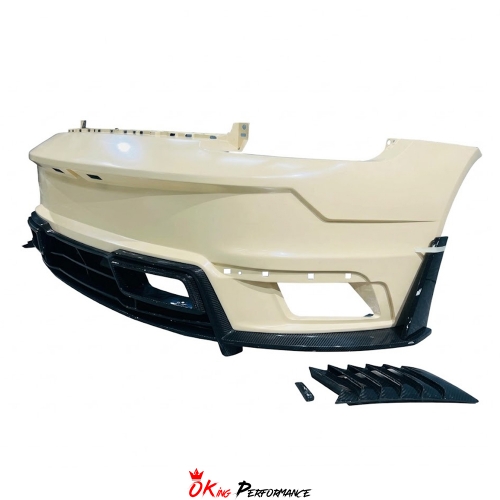 Ghost Style Rear Bumper Assembly For Porsche 911 Carrera & S 992 992.1 2019-2023 Partial Visible Dry Carbon Fiber Version