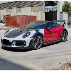 TechArt GTstreet R Style Front Fenders For Porsche 911 Carrera & S & Turbo S 992 992.1 992.2 2019-2028 Partial Visible Dry Carbon Fiber Version