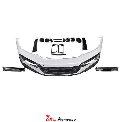 TechArt GTstreet R Style Front Bumper For Porsche 911 Carrera & S & Turbo S 992 992.1 992.2 2019-2028 Partial Visible Dry Carbon Fiber Version