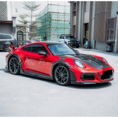 TechArt GTstreet R Style Front Bumper For Porsche 911 Carrera & S & Turbo S 992 992.1 992.2 2019-2028 Partial Visible Dry Carbon Fiber Version