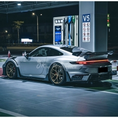 Ghost Style Dry Carbon Fiber Rear Spoiler Wing & Base Lid For Porsche 911 Carrera & S 992 992.1 992.2 2019-2028