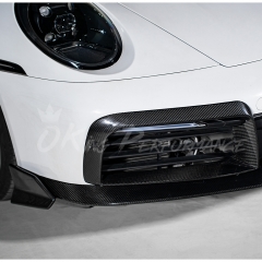 Brabx Style Dry Carbon Fiber Front Bumper Side Vents Trim For Porsche 911 Carrera 992 992.1 2019-2023