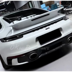 Dakar Style Dry Carbon Fiber Rear Spoiler Wing & Primer Base Lid For Porsche 911 Carrera & S 992 992.1 992.2 2019-2028