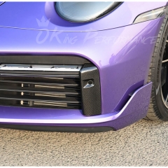OEM Style Dry Carbon Fiber Front Bumper Trim For Porsche 911 Turbo S 992 992.1 2019-2023