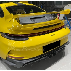 992.2 GT3 Style Rear Spoiler & Base Lid & Engine Cover For Porsche 911 Carrera & S 992 992.1 992.2 2019-2028 Raw Dry Carbon Fiber Version
